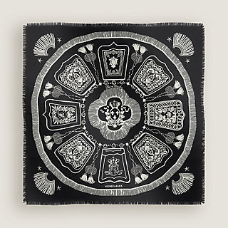 Poste et Cavalerie scarf 80 - Black | Hermès USA